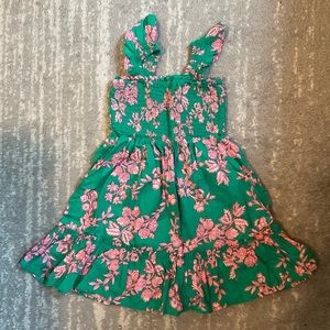 J.Crew Crewcuts Smocked Tank Dress sz 4 Green Pink